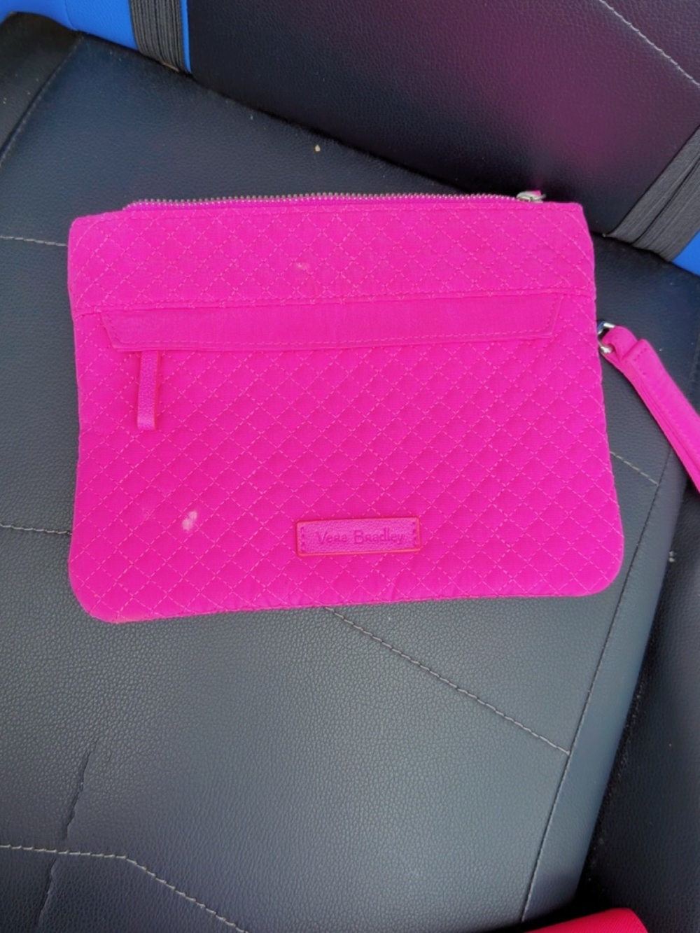 Vera Bradley Hot Pink Quilted Wristlet Zip Pouch Clutch